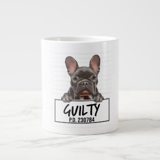 French Bulldog Mugshot Guilty Dog Large Coffee Mug