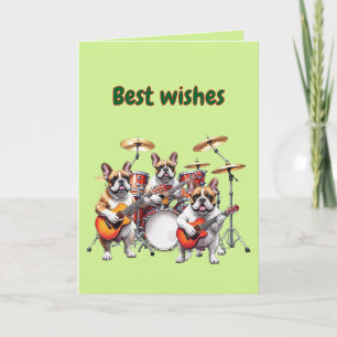 French Bulldog Musikband Französische Bulldoggen Card
