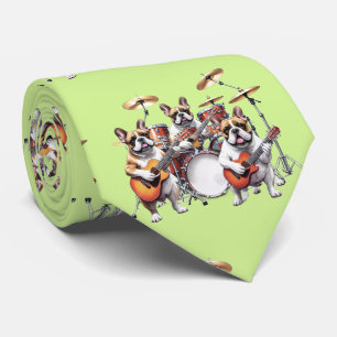French Bulldog Musikband Französische Bulldoggen Tie