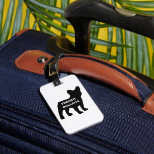 french bulldog name silhouette luggage tag
