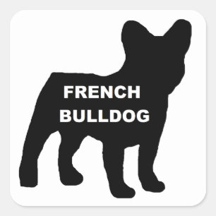 french bulldog name silhouette square sticker