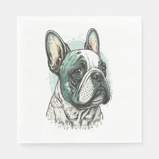 French bulldog napkin (Front)