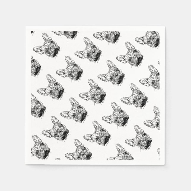 French bulldog napkin (Front)