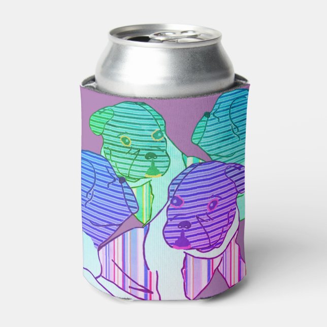 French Bulldog Neon Vacation Can Cooler (Can Front)