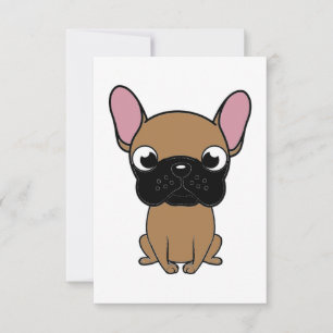french bulldog new cartoon kawaii fawn thank you card