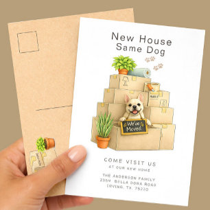 French Bulldog New House Moving Announcement Postcard