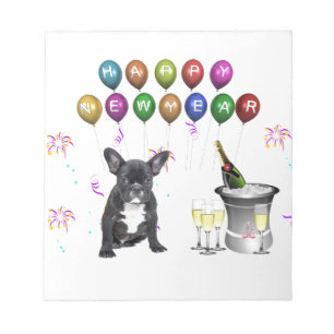 French Bulldog New Year Notepad