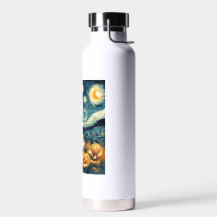 French Bulldog of van gogh starry night halloween  Water Bottle