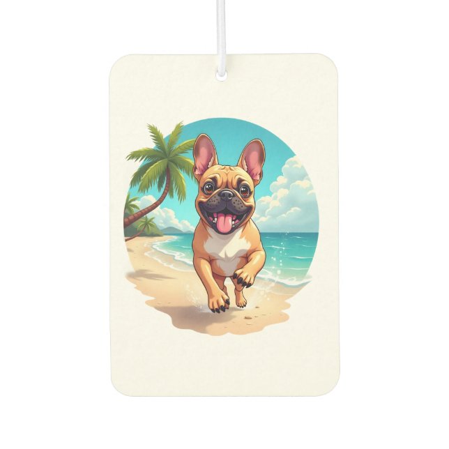 French Bulldog on a Beach Air Freshener (Front)
