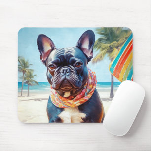 French Bulldog on Beach, summer gift for dog lover Mouse Pad