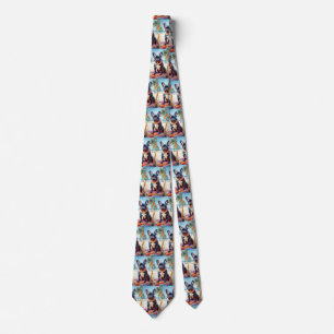 French Bulldog on Beach, summer gift for dog lover Tie