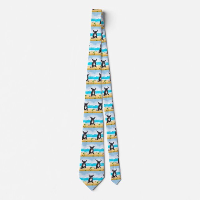 French Bulldog on Beach Tie (Front)