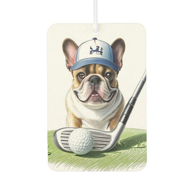 French Bulldog on golf course on vacation Air Freshener (Front)