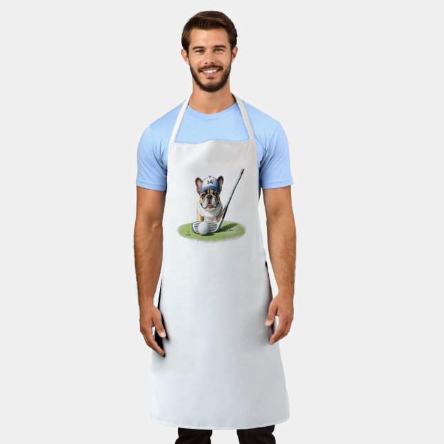 French Bulldog on golf course on vacation Apron (Worn)