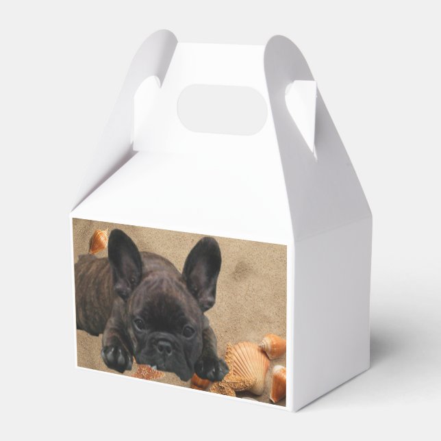 French Bulldog on the beach Favor Box (Back Side)
