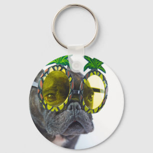 French Bulldog on the Beach Keychain