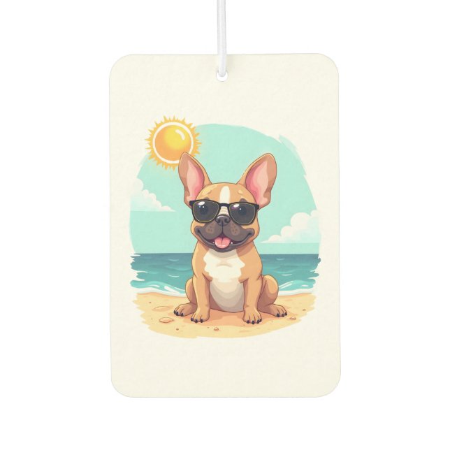 French Bulldog on Vacation Air Freshener (Front)