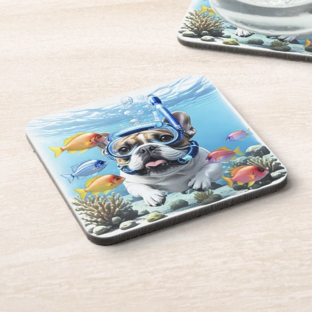French Bulldog on vacation Coaster (Left Side)