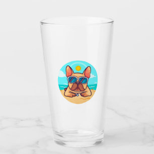 French Bulldog on Vacation Glass