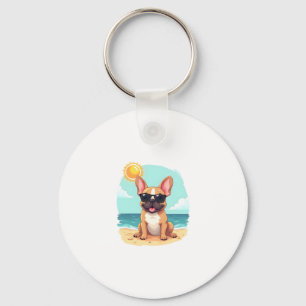 French Bulldog on Vacation Keychain