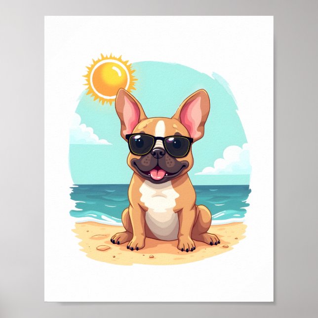 French Bulldog on Vacation Poster (Front)