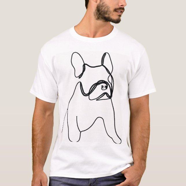 french bulldog one-line draw T-Shirt (Front)