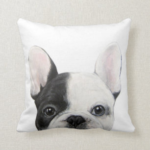 French Bulldog, original painting by miart Throw Pillow