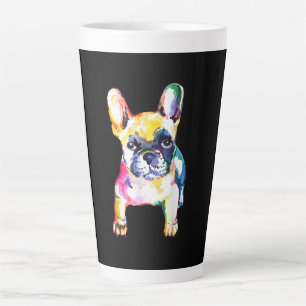 French Bulldog Original Watercolor Drawing Gift Latte Mug