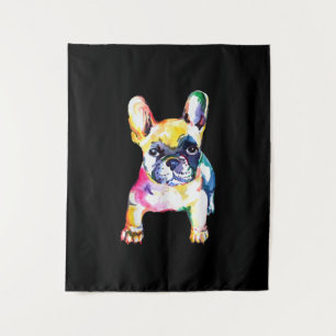 French Bulldog Original Watercolor Drawing Gift Tapestry