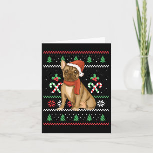 French Bulldog Outfit Santa Christmas  Card