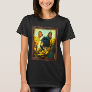 French Bulldog Painting Sunflower Flower Mom Women T-Shirt