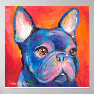 French Bulldog painting Svetlana Novikova poster
