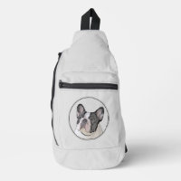 French Bulldog Painting White Black Pied Dog Art