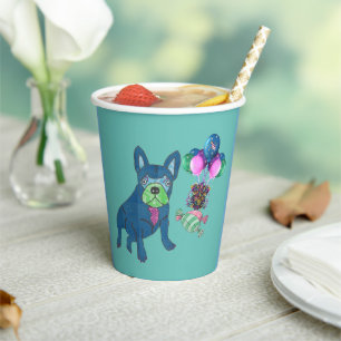 French bulldog paper cups