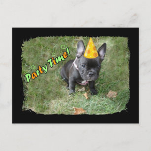 French Bulldog Party Invitation Postcard
