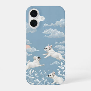 French Bulldog Pastel Colour White Flowers iPhone 16 Case