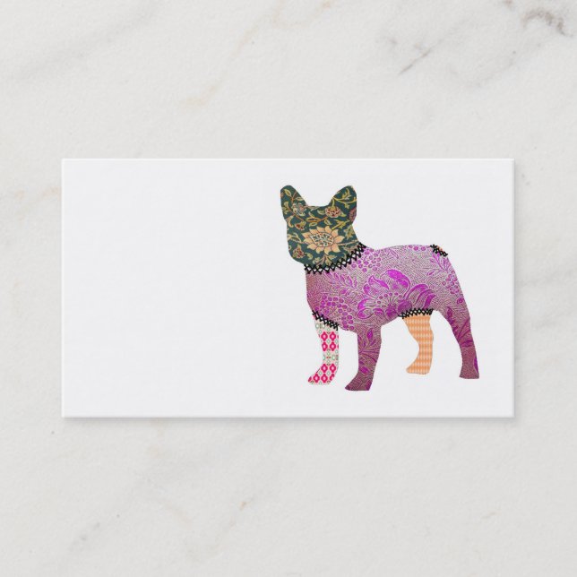 French Bulldog Patchwork Pet Business Cards (Front)