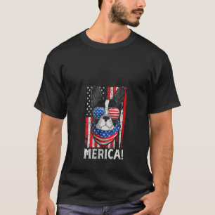 French Bulldog Patriotic Dog Apparel Usa Flag Men  T-Shirt