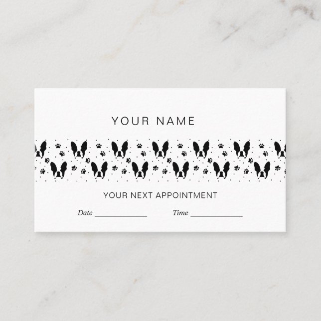 French Bulldog Pattern Appointment Card (Front)