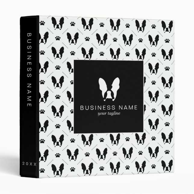 French bulldog pattern binder (Front/Spine)