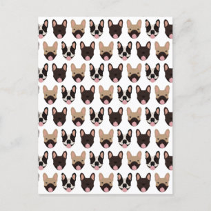 French Bulldog Pattern  Postcard