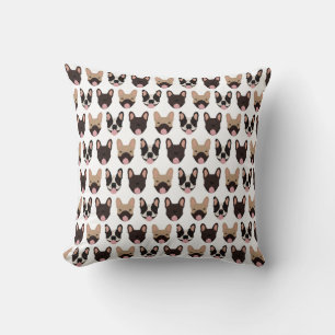 French Bulldog Pattern Throw Pillow