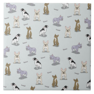 French bulldog pattern tile