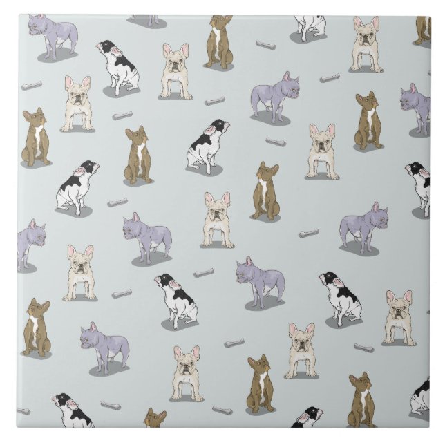 French bulldog pattern tile (Front)