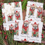 French Bulldog Personalised Dog Lover Christmas  Wrapping Paper Sheet<br><div class="desc">Looking for the perfect holiday card or gift for the dog lover in your life? Look no further than our adorable French Bulldog-themed collection! Featuring cute and festive designs, our cards and gifts are sure to bring a smile to anyone's face. Our holiday cards feature a variety of French Bulldog...</div>