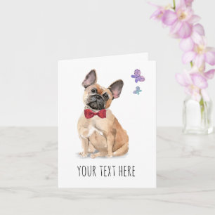 French Bulldog Personalised Text Greeting Card