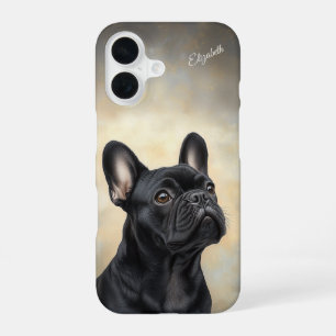 French Bulldog Personalized Black Frenchie iPhone 16 Case