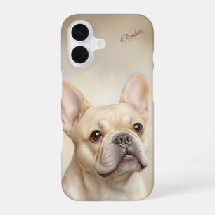 French Bulldog Personalized Cream Frenchie iPhone 16 Case