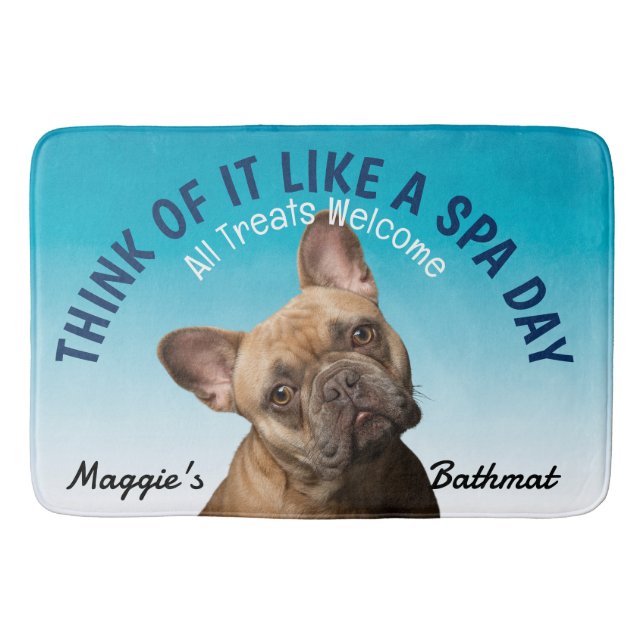 French Bulldog Personalized Dog Lover Bath Mat (Front)