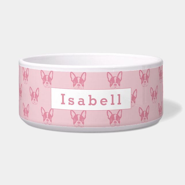 French Bulldog Personalized Dog Water Bowl (Front)